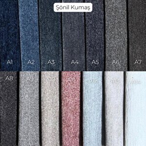 Yumi Yataklı Köşe Takımı & Puflu Köşe Koltuk Takımı - Antrasit Şönil Kumaş (sol Köşe)
