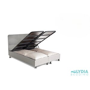 Nida Baza, Başlık Seti 100x200 Cm Gri Taş Keten, ( Yatak dahil değildir )