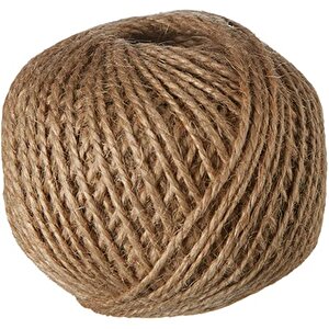 Naturel Doğal Jüt İp Hasır İp Süsleme İpi 100 Gr-100 Metre (2mm Kalınlık) (10 Adet)