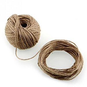 Naturel Doğal Jüt İp Hasır İp Süsleme İpi 100 Gr-100 Metre (2mm Kalınlık) (10 Adet)