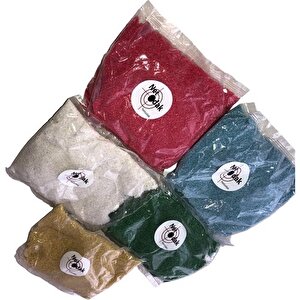 Renkli Dekoratif Kum Oyuncak Kumu  (5 Paket) Vazo Kumu Bahçe Dekor Saksı Terraryum Kum 3,5 Kg
