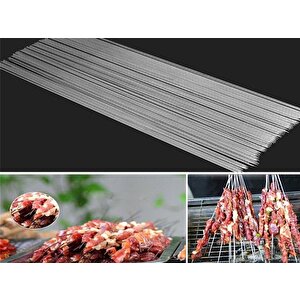 Profesyonel Yuvarlak Çöp Şiş Ciğer Şiş 67 Cm Transmisyon Otomat (10 Adet) 3mm Kalınlık
