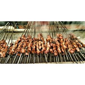 Kare Çöp Şiş Ciğer Şiş Tavuk Şiş Kuşbaşı Et Şişi 10 Adet 70 Cm (5mm)