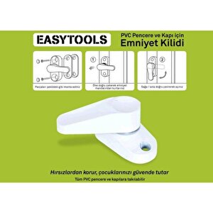 Çekmeli Kilit Plastik Pencere Emniyet Kilidi,güvenlik Emniyet Kilidi (5 Adet) Beyaz Renk