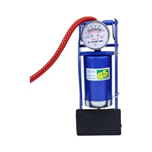 Bisiklet Pompası Top Şişirme Hava Ayak Pompası Basınç Göstergeli Tek Pistonlu