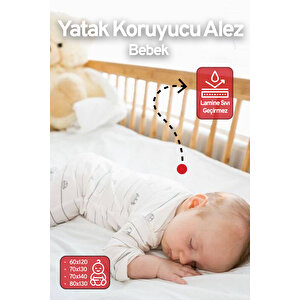 | Pamuk Sıvı Geçirmez Bebek Yatak Koruyucu Alez | Beşik Kreş Yatak Alezi | Fitted Çarşaf | 60x120 cm