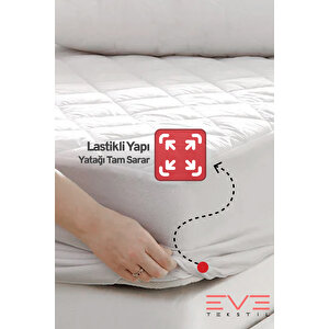 %100 Doğal Pamuk Kapitone Fitted Koruyucu Bebek - Tek - Çift Kapitoneli Yatak Koruyucu Alez