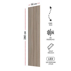 Mdf Akustik Duvar Ve Tavan Kaplama Paneli 50x280 Cm