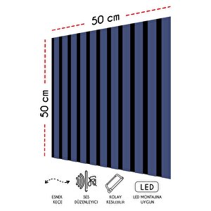 Mdf Akustik Duvar Ve Tavan Kaplama Paneli 50x50 Cm - İzlandamavi