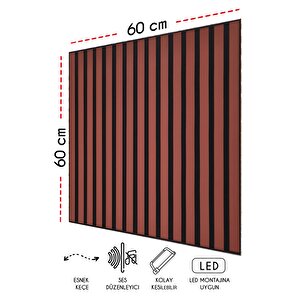 Mdf Akustik Duvar Ve Tavan Kaplama Paneli 60x60 Cm - Kiremit