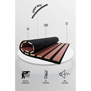 Mdf Ahşap Akustik Duvar Paneli 100x275 Cm - Kiremit