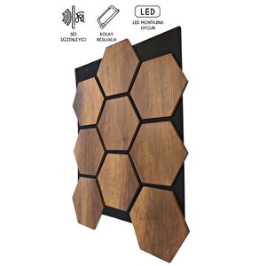Mdf Ahşap Altıgen Duvar Ve Tavan Kaplama Paneli - 60x70cm - Barok