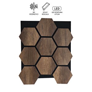 Mdf Ahşap Altıgen Duvar Ve Tavan Kaplama Paneli - 60x70cm - Barok
