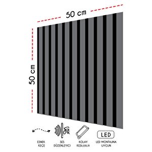 Mdf Akustik Duvar Ve Tavan Kaplama Paneli 50x50 Cm - Antrasit