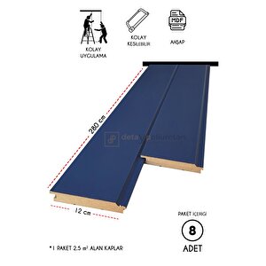 Mdf Ahşap Duvar Ve Tavan Lambri Kaplama - Düz - 12cm X 280cm (8 Adet)