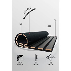 Mdf Ahşap Akustik Duvar Paneli 100x275 Cm - Siyah