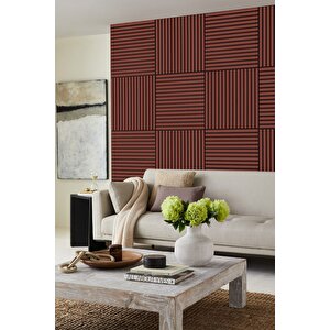 Mdf Akustik Duvar Ve Tavan Kaplama Paneli 30x60 Cm - Kiremit