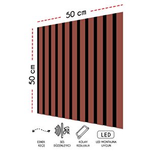 Mdf Akustik Duvar Ve Tavan Kaplama Paneli 50x50 Cm - Kiremit