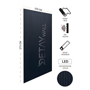 Mdf Ahşap Akustik Duvar Paneli 100x275 Cm - İzlandamavi