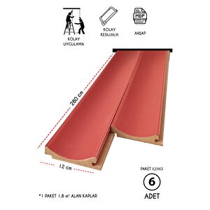 Mdf Ahşap Duvar Ve Tavan Lambri Kaplama - C Kalıp - 12cm X 280cm (6 Adet)