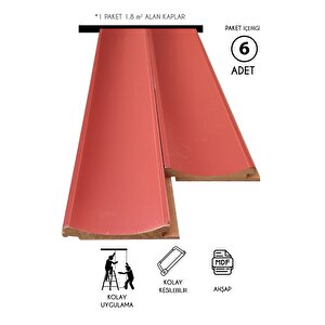 Mdf Ahşap Duvar Ve Tavan Lambri Kaplama - C Kalıp - 12cm X 280cm (6 Adet)
