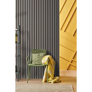 Mdf Ahşap Akustik Duvar Paneli 60x275 Cm - Antrasit