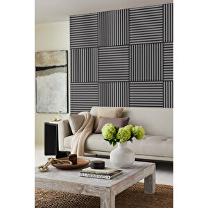 Mdf Akustik Duvar Ve Tavan Kaplama Paneli 60x60 Cm - Antrasit