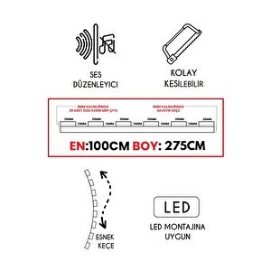 Mdf Ahşap Akustik Duvar Paneli 100x275 Cm - Krem