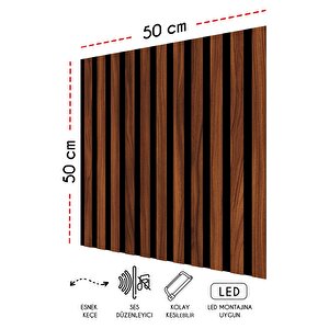 Mdf Akustik Duvar Ve Tavan Kaplama Paneli 50x50 Cm - Polisander