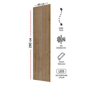 Mdf Akustik Duvar Ve Tavan Kaplama Paneli - 60x280 Cm