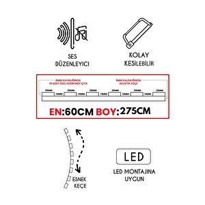 Mdf Ahşap Akustik Duvar Paneli - 60x275 Cm - Krem