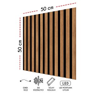 Mdf Akustik Duvar Ve Tavan Kaplama Paneli 50x50 Cm - Teak