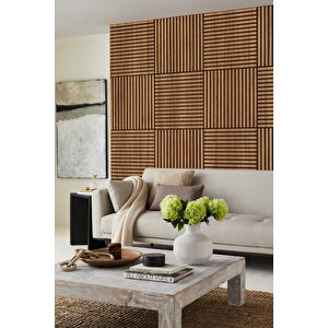 Mdf Akustik Duvar Ve Tavan Kaplama Paneli 50x50 Cm - Teak