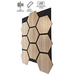 Mdf Ahşap Altıgen Duvar Ve Tavan Kaplama Paneli - 60x70cm - Naturalmeşe