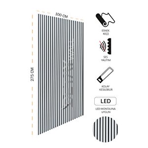 Mdf Ahşap Akustik Duvar Paneli 100x275 Cm - Beyaz