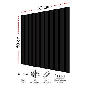Mdf Akustik Duvar Ve Tavan Kaplama Paneli 50x50 Cm - Siyah