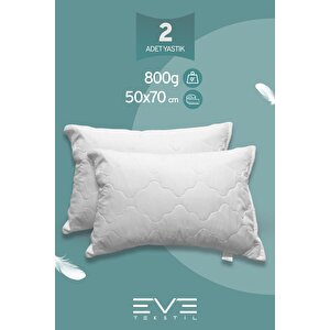 2 Adet Diamant Plus Kılıflı Fermuarlı Yıkanabilir Antialerjik Silikon Elyaf Yastık 50x70cm 800 gr