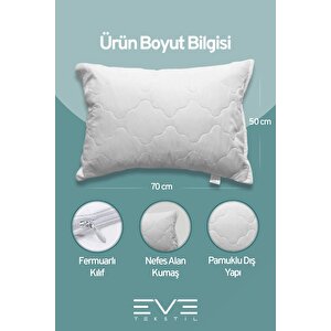 2 Adet Diamant Plus Kılıflı Fermuarlı Yıkanabilir Antialerjik Silikon Elyaf Yastık 50x70cm 800 gr