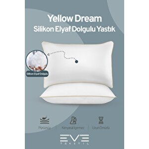 4 Adet Yellow Dream Serisi Fermuarlı Antialerjik Silikon Elyaf Dolgulu Yastık 50x70cm 1200gr