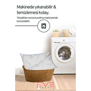 8 Adet Bamboo Gri Serisi Kılıflı Fermuarlı Yıkanabilir Antialerjik Silikon Elyaf Yastık 50x70cm 800 Gr