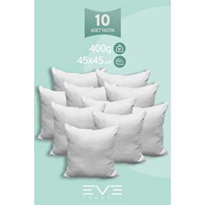 10 Adet Diamant Plus Kare Kırlent Yıkanabilir Antialerjik Silikon Elyaf Yastık 40x40cm 400 Gr