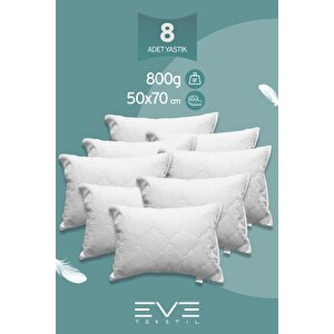 8 Adet Diamant Plus Kılıflı Fermuarlı Yıkanabilir Antialerjik Silikon Elyaf Yastık 50x70cm 800 gr