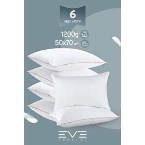 6 Adet Yellow Dream Serisi Fermuarlı Antialerjik Silikon Elyaf Dolgulu Yastık 50x70cm 1200gr