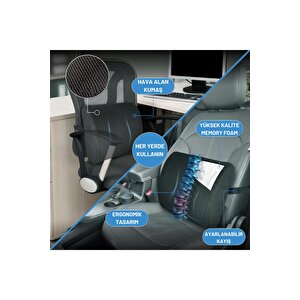 Visco Bel Destek Yastığı Memory Foam Dik Duruş Ortopedik Yastık Omurga Yastığı Ortopedik Sırt Destek Minderi