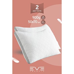 2 Adet Klimax Serisi Kılıflı Fermuarlı Klimali Antialerjik Silikon Elyaf Yastık 50x70cm 900 Gr