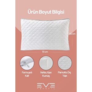 2 Adet Klimax Serisi Kılıflı Fermuarlı Klimali Antialerjik Silikon Elyaf Yastık 50x70cm 900 Gr