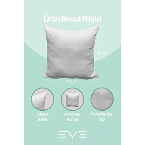 2 Adet Diamant Plus Kare Kırlent Yıkanabilir Antialerjik Silikon Elyaf Yastık 40x40cm 400 Gr