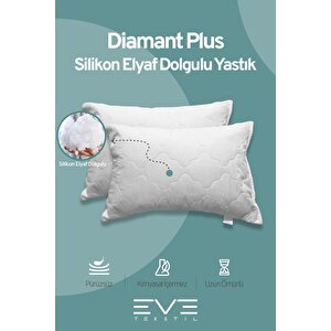 10 Adet Diamant Plus Kılıflı Fermuarlı Yıkanabilir Antialerjik Silikon Elyaf Yastık 50x70cm 800 gr