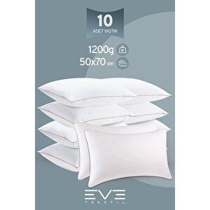10 Adet Yellow Dream Serisi Fermuarlı Antialerjik Silikon Elyaf Dolgulu Yastık 50x70cm 1200gr