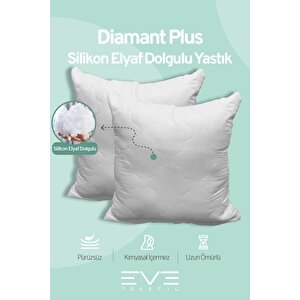 6 Adet Diamant Plus Kare Kırlent Yıkanabilir Antialerjik Silikon Elyaf Yastık 40x40cm 400 Gr